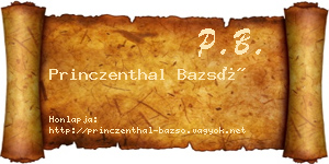 Princzenthal Bazsó névjegykártya